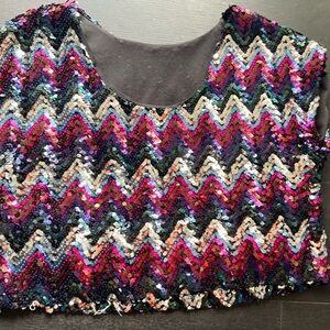 Vintage sequined cropped top.